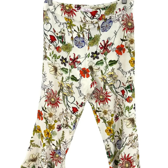 Parker Zizi Pant in Sangria Floral Botanical Flared Bell Bottom Cream Size 8‎ - Picture 4 of 13